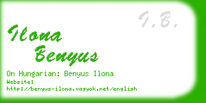 ilona benyus business card